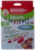 Fibracolor Флумастри 12 цвята - двувърхи
